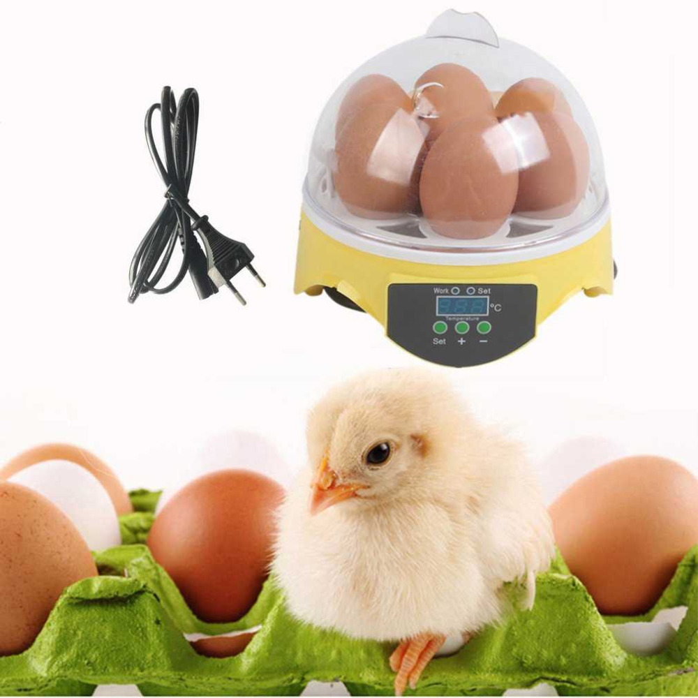 7 Eieren Digitale Incubator Automatische Gevogelte Eenden Kip Eieren Hatcher Machine 110V 30W Eu Plug Met Temperatuurregeling systeem