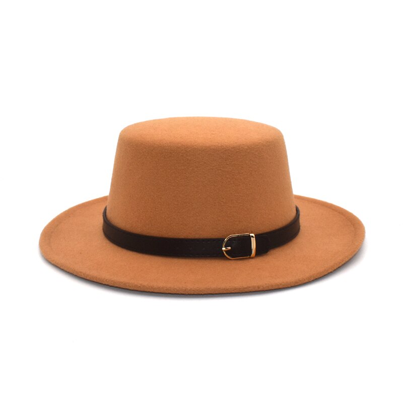 FUODRAO sombrero Fedora las mujeres Otoño Invierno ancho Vintage Ala sentía bombín de lana sombreros hombre Jazz sombrero negro sombrero rojo P25