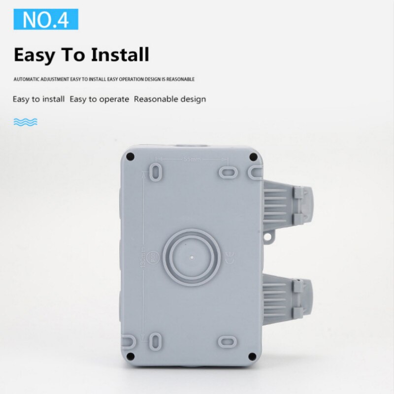 Weatherproof Waterproof Outdoor Wall Power Socket 13A UK Electrical Outlet Grounded IP66 Switched Socket Electrical Accessories