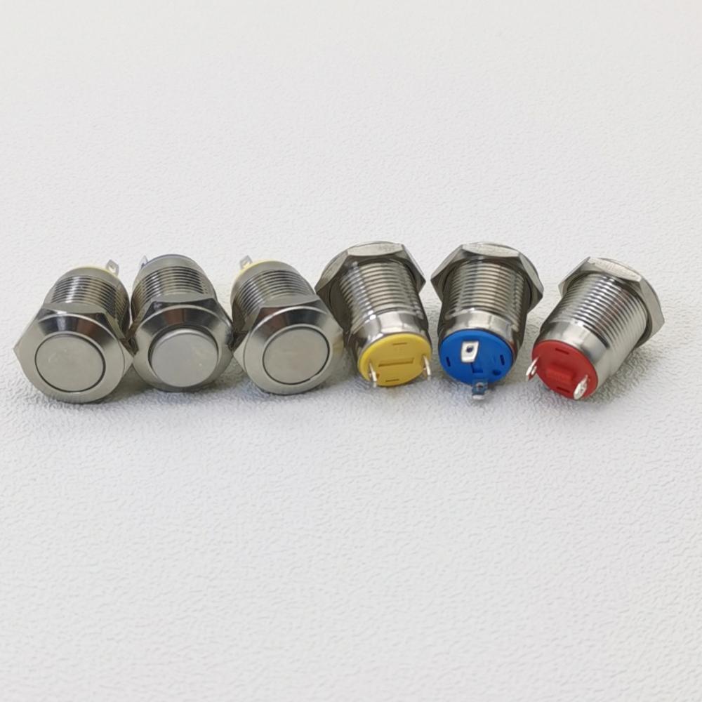 Bouton-poussoir en métal étanche de 12mm, petit bouton-poussoir momentané avec Certification UL