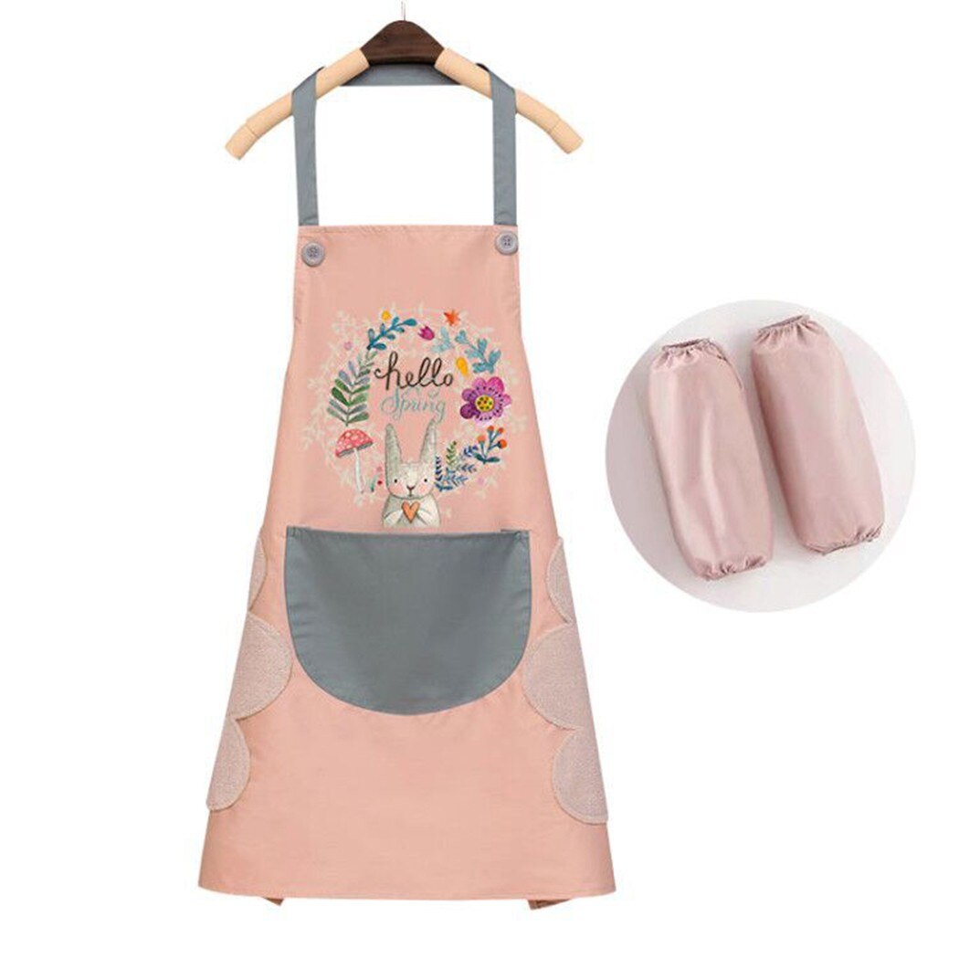 Waterproof Kitchen Apron Chef BBQ Cooking Baking Apron With Big Pocket For Women Work Apron BBQ Or Picnic