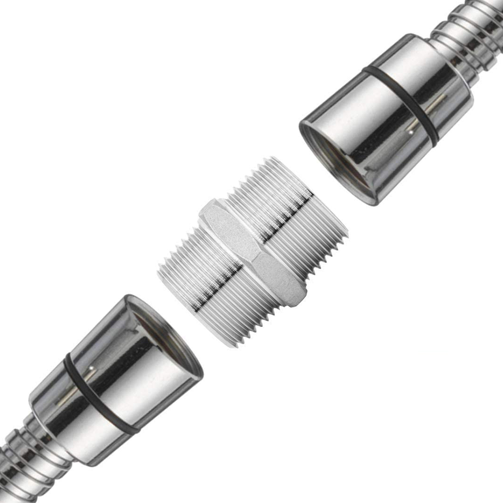 Doucheslang Verleng doucheconnector voor extra lange slang Roestvrijstalen doucheverlenger / universele 1/2 "BSP mannelijk naar mannelijk adapter