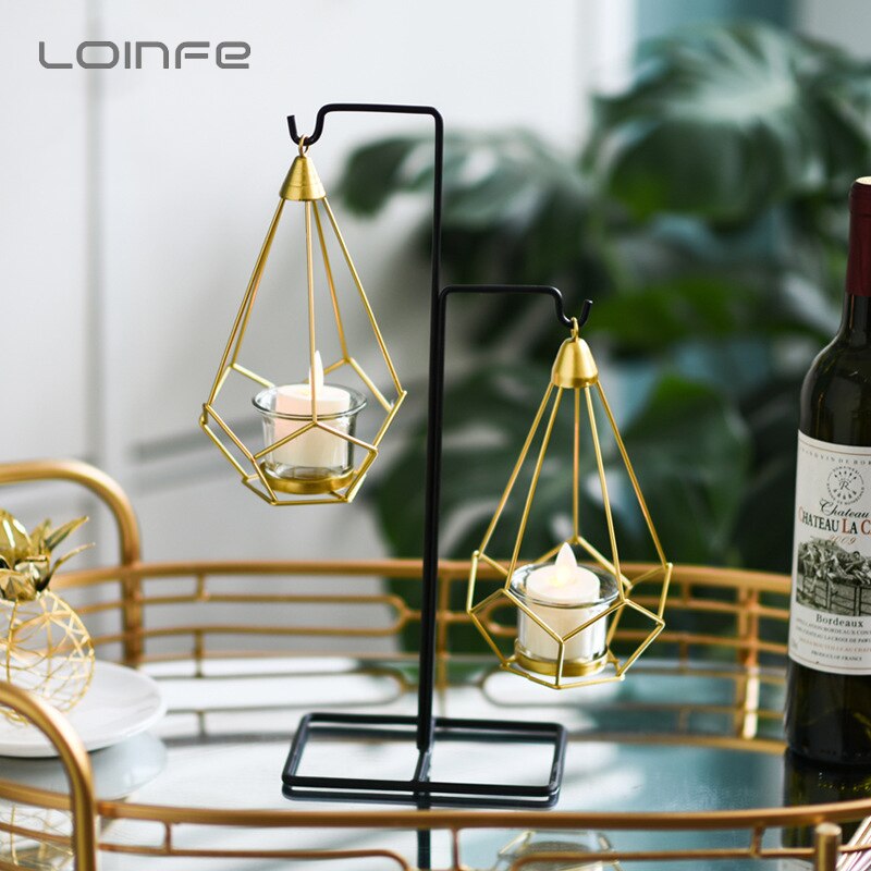 Creatieve Metalen Opknoping Kaars Houder Wijn Kast Decoratieve Kandelaar Iron Kaars Stand Scandinavische Stijl Home Decoratie Ambachten