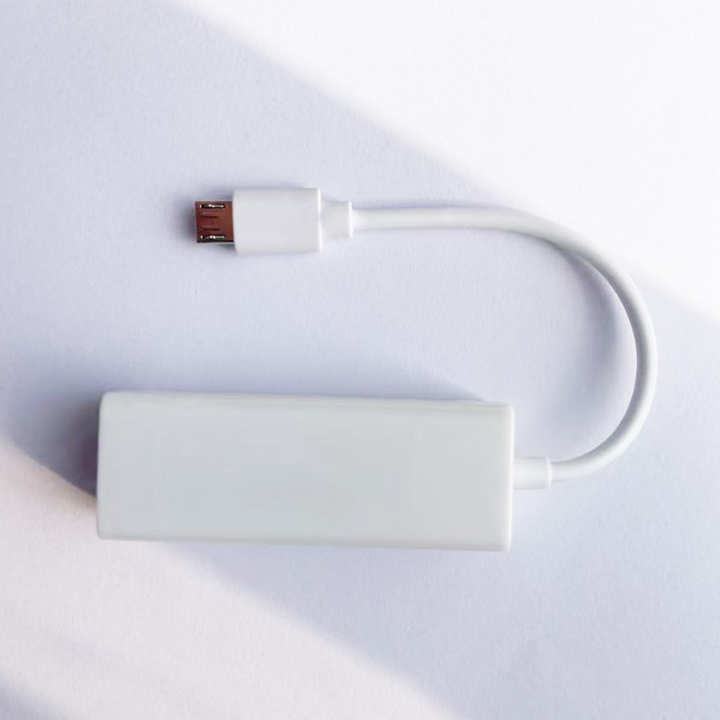 Cavo Ethernet da USB a RJ45 Splitter Estendi Adattatore Micro USB 2.0 Scheda di rete 100Mbps per Tablet Laptop PC Computer Android: Oro