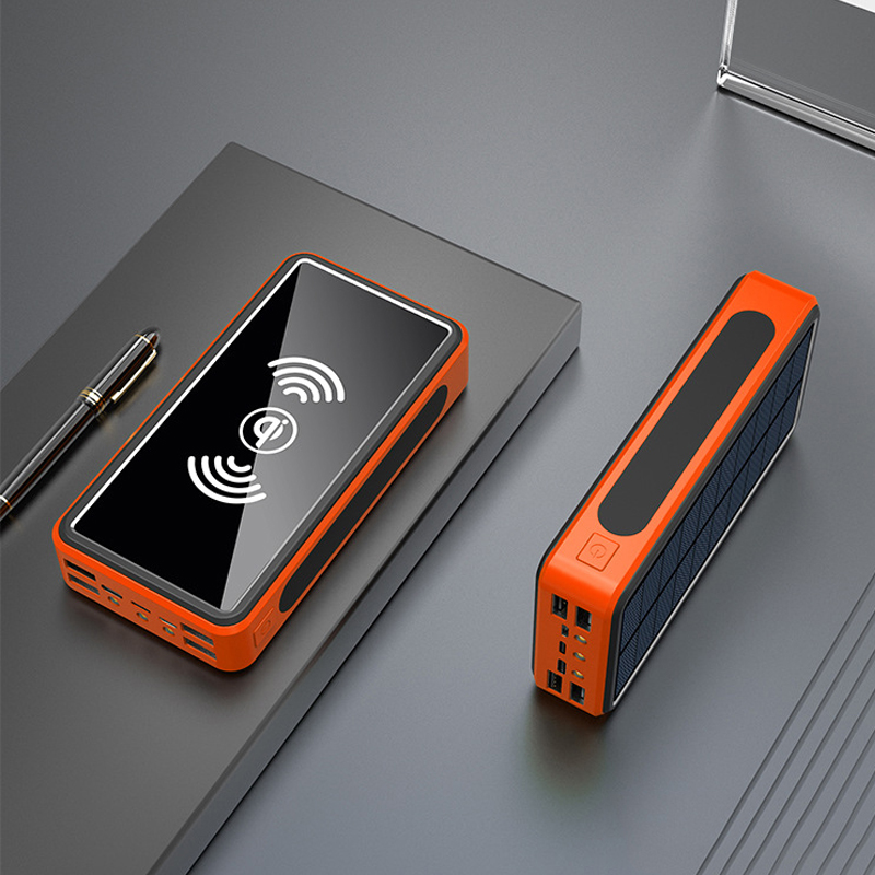50000 mah zonne-energie powerbank, zonnelader, qi draadloos opladen, usb type c externe batterij, powerbank voor iphone, xiaomi powerbank