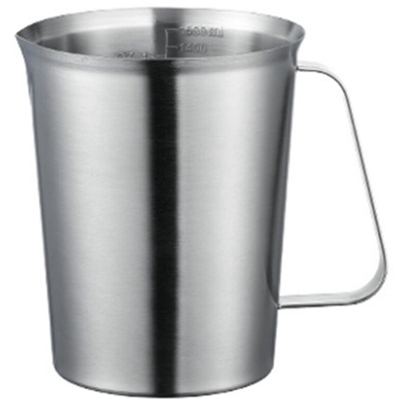 Stainless Steel Measuring Cup Thickened Kitchen Milk Cup Scale Cup Household Baking Container Cup Milk Foam Cup: caliber 13.5cm