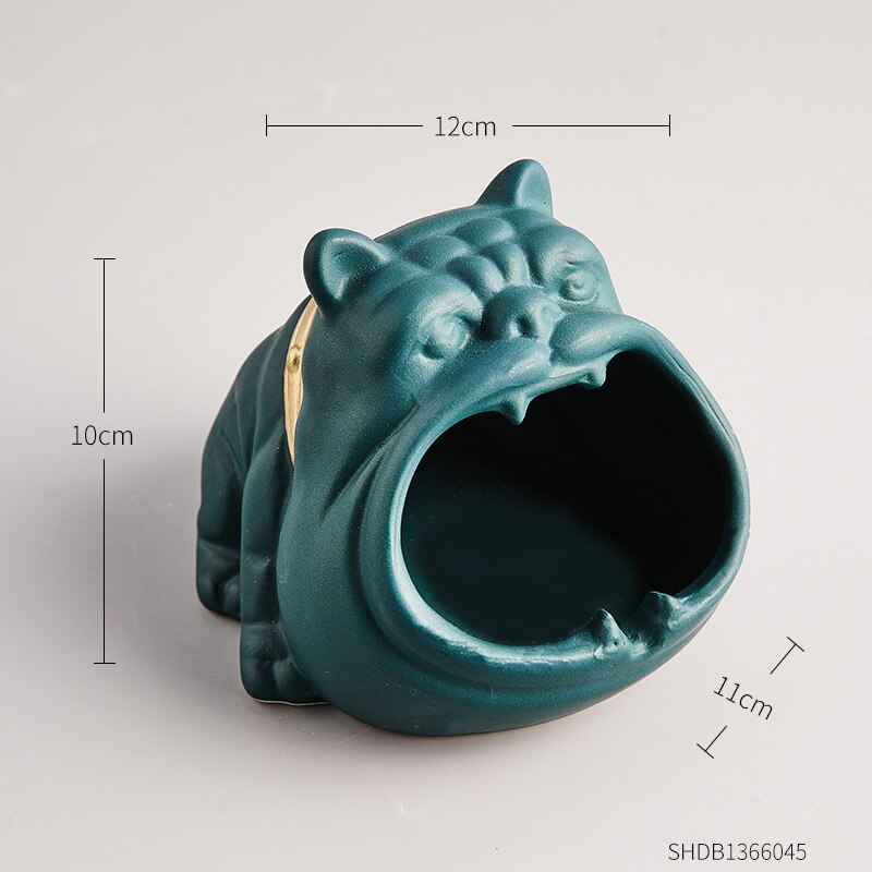 Keramische asbak diermodel knutselen moderne woonaccessoires draagbare asbak voor vriendje grappige asbak: Hond-c