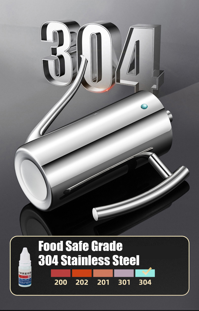 SUS304 Stainless Steel Oil Dispenser Bottle Leakproof Cruet with Spout Easy Precision Pouring of Olive Oil Vinegar and Grease