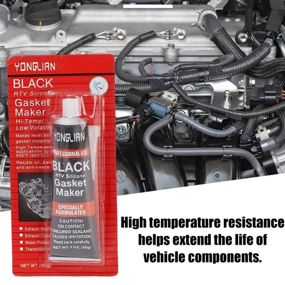 RTV-sellador instantáneo de silicona para motor, sellador de alta temperatura, resistente, líquido, aceite negro, F3G0