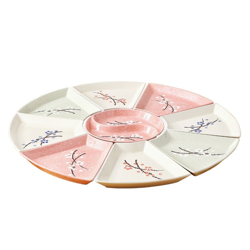 Reunion Platter Family Dinner Plates Hotel Seafood Ceramic Platter Brine Pendulum Plate Combination Box Plate Sets Dishes