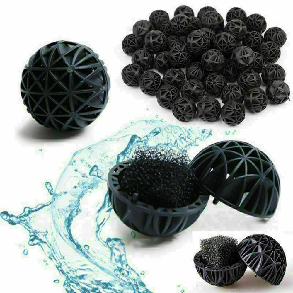 50Stck 26mm Aquarium Bio Bälle Medien Teich Wasser Bioballs Aquatische Pflanzen Filter Medien Aquarium Teich Wasser Bioballs