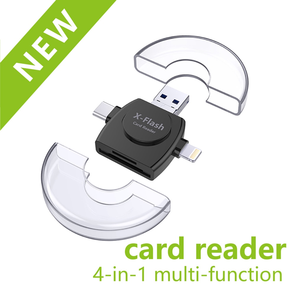 4 In 1 Card Reader USB Type-C Micro USB Lighting H... – Grandado