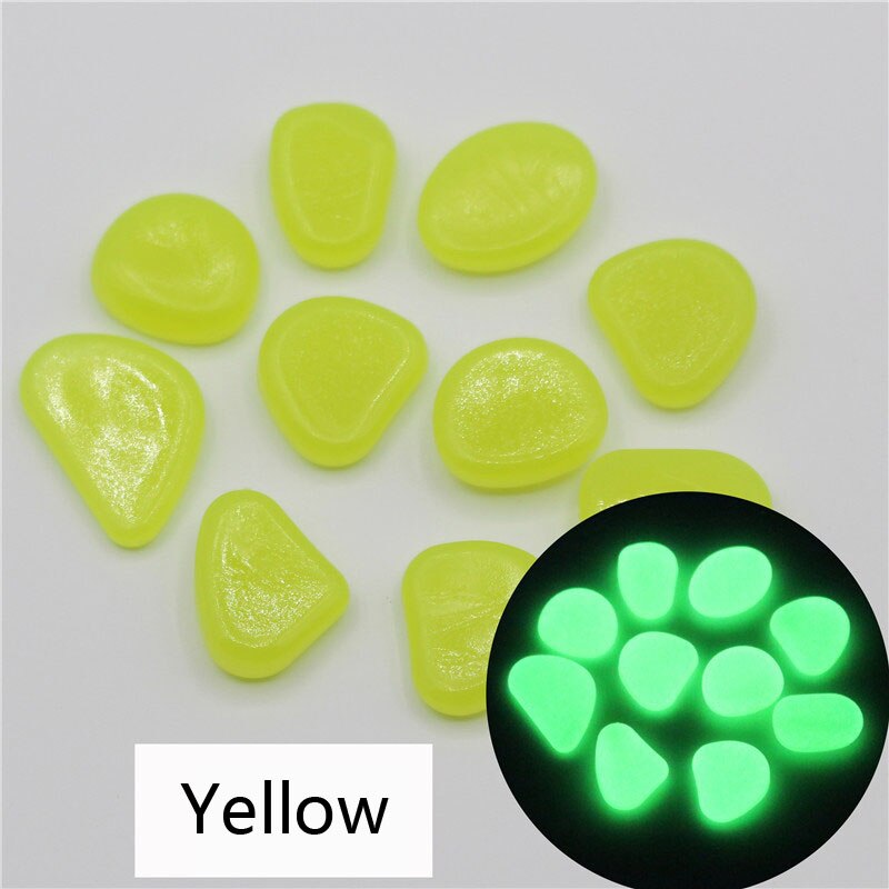 50Pcs Glow In The Dark Tuin Steentjes Glow Stones Rocks Voor Loopbruggen Tuinpad Patio Gazon Yard Decor Lichtgevende stenen Jardin: Yellow