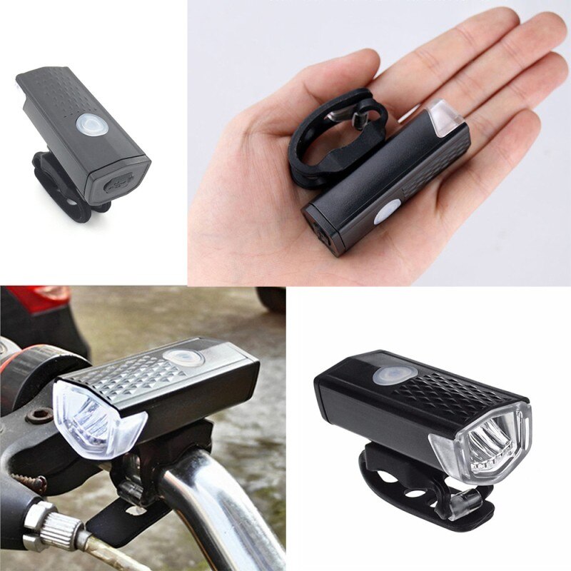 2pcs Bike Lights Rechargeable 300 Lumens Bicycle LED Lights Front Headlight + Rear Taillight Cycling Lights Bike Accessories