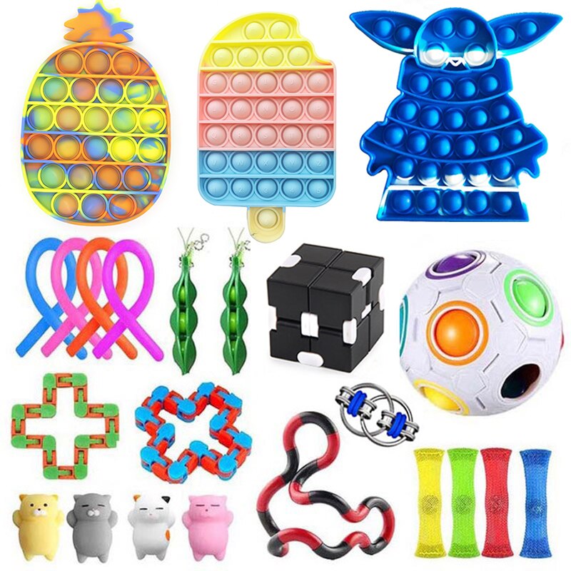 Fidget Toys Sensory Anti Stress Toy Set Figet Antistress Relief Autism Anxiety Bubble for Kids Adults: M