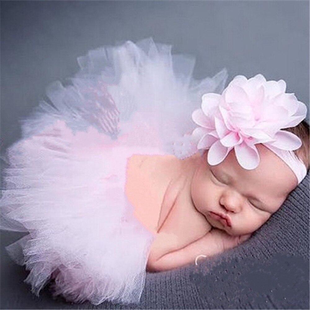 1 Set Baby Meisje Kostuum Met Echte Foto Mooie Meisjes Tutu Jurk Hoofdband Pasgeboren Baby Fotografie Prinses Jurk Kostuum