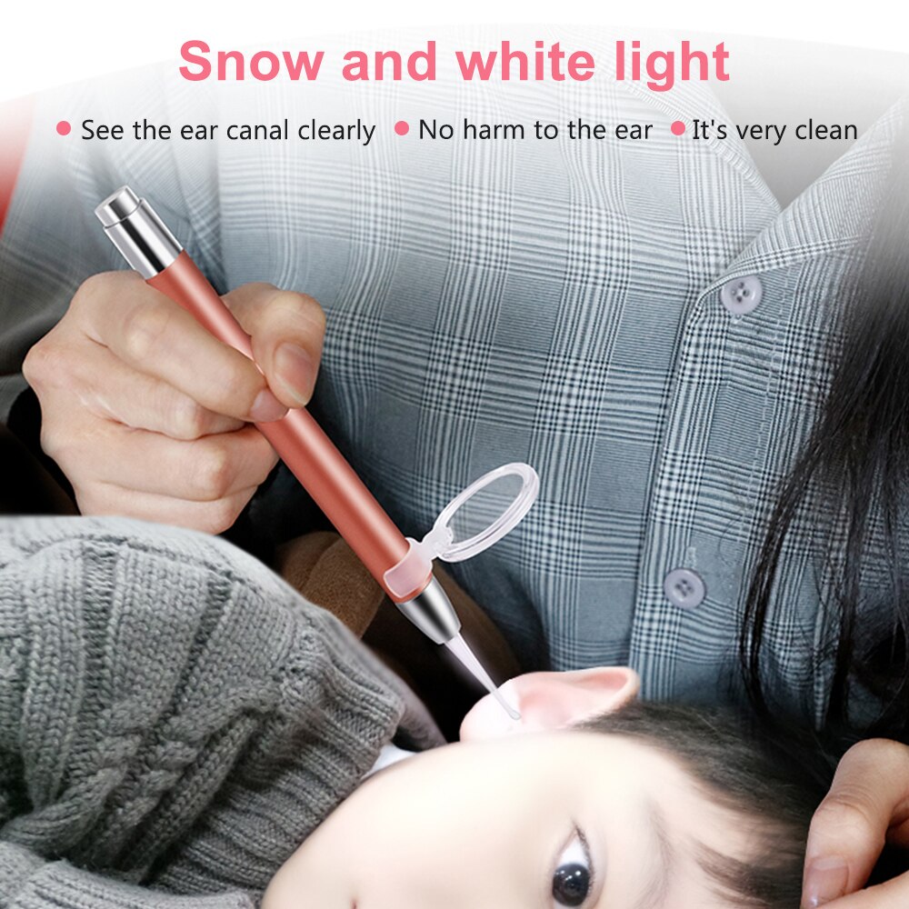 Ohr Reinigung LED Licht Ohr Reiniger Löffel Earpick Baby Ohren Reinigung Werkzeug mit Lupe Zwei Löffel Ohr Pflege Werkzeug Ohr wachs Entfernung