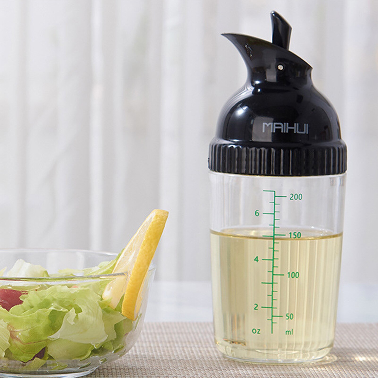 Salad Dressing Shaker Olive Oil Dispenser Bottle With Scale Transparent Kitchen Sealed Leakproof Soy Sauce Pot Sauce Container