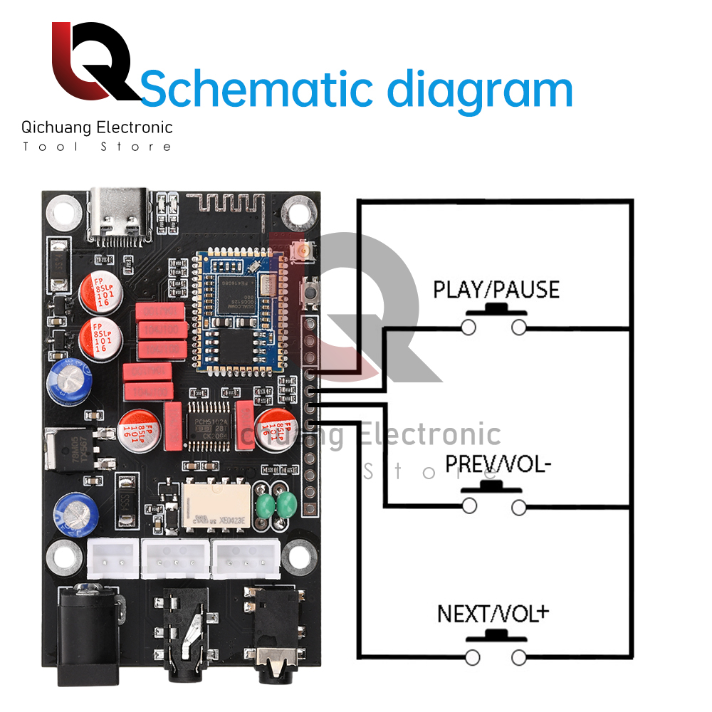 DC8-24V APTX HD QCC5125 LDAC kabellos Adapter Bluetooth 5,1 Empfänger Bord DAC Audio- Decoder Gremium 16bisschen/48Khz APTX LDAC