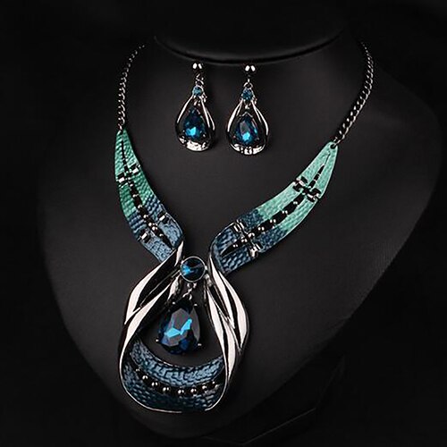 Women Statement Chain Pendant Choker Bib Necklace Earrings Jewelry Set for Women Wedding 2020New