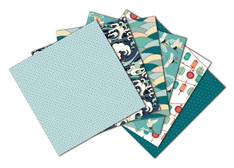 12 hojas de grulla, almohadillas de papel para manualidades, troqueles de corte, fondo artístico, Origami, álbum de recortes, fabricación de tarjetas