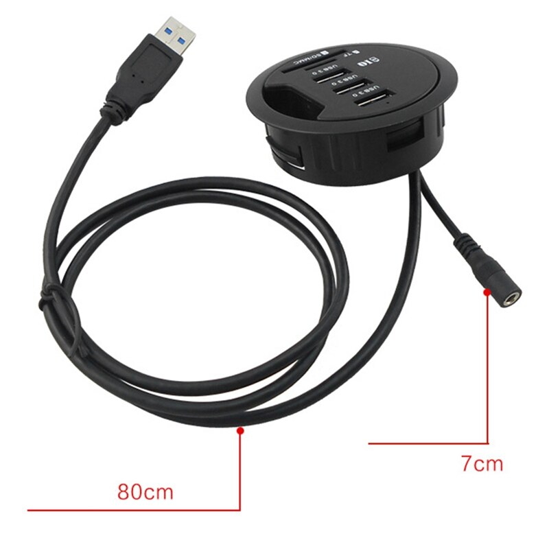 USB Desk Hub USB3.0 HUB with 3 Port USB3.0 TF/SD/MMC Adapter for Desktop PC USB HUB Desk Mount USB 3.0 Splitter,US Plug