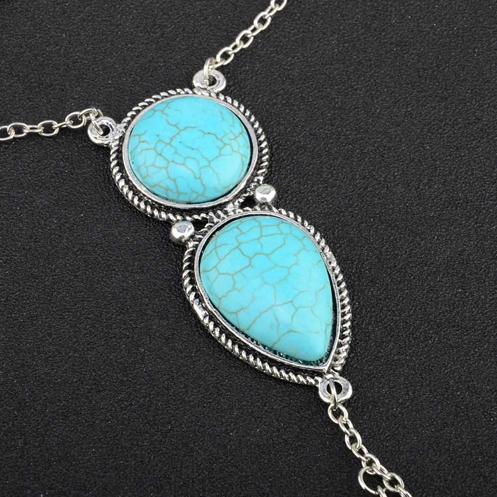 Best Punk Multi Bracelet Bangle Chain Link Interweave Finger Rings Bohemian ladies bracelet bracelet F717