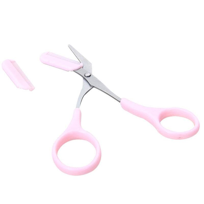 Coréen sourcils ciseaux cils cheveux ciseaux décapant tondeuse Maquiagem outils maquillage beauté sourcil peigne X0D5