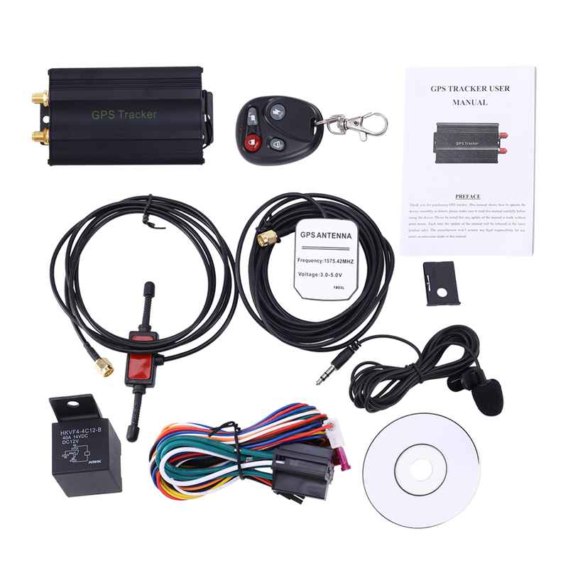 Vehicle Car GPS SMS GPRS Tracker TK103B with Remote Control GSM Alarm SD Card Slot Anti-Theft GPS System Tracking Device