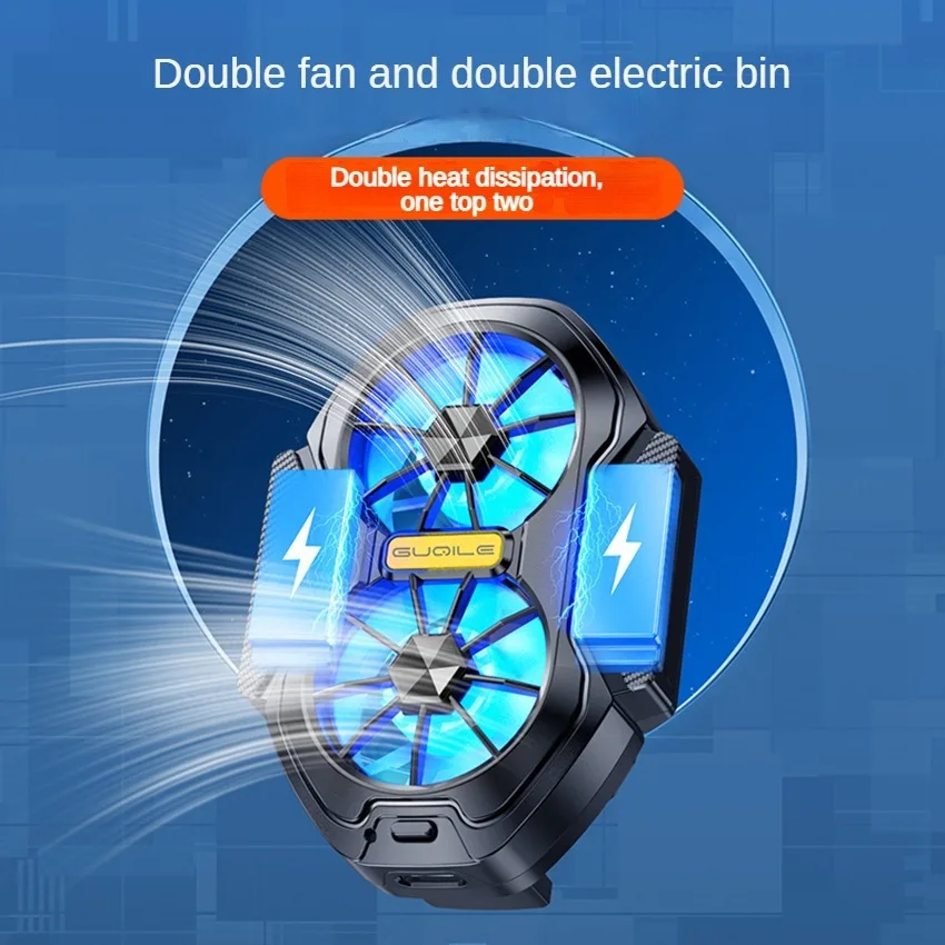FS01 Dual-Lüfter für die Eiskühlung von Telefonen, universeller wiederaufladbarer Handy-Kühler, langlebig, stärkere Kühlung, Luftkühlungsventilator