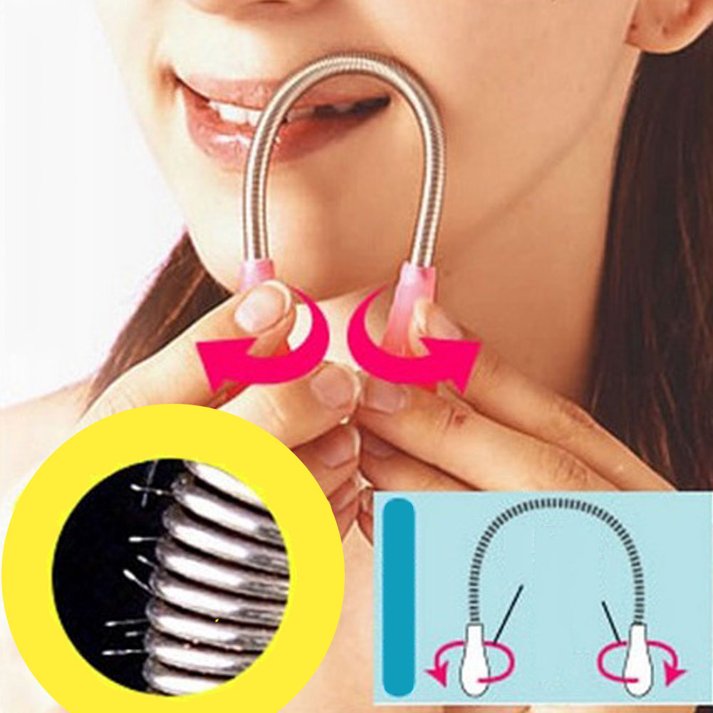 Facial Hair Remover Spring Threading Tool Bend Epilator Portable Makeup Beauty Tool Removes Hair from Root