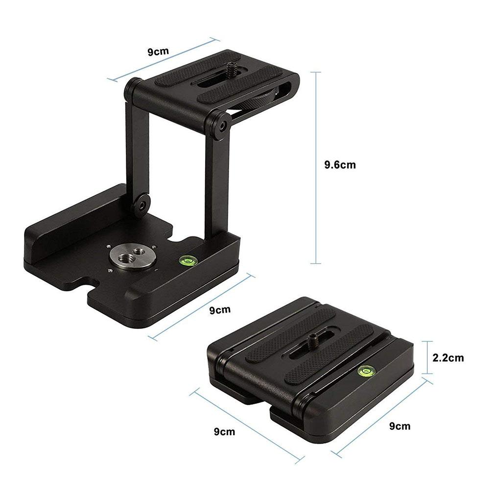 Aluminum Alloy Z-folding Head Z-type Quick-release Folding Plate Black