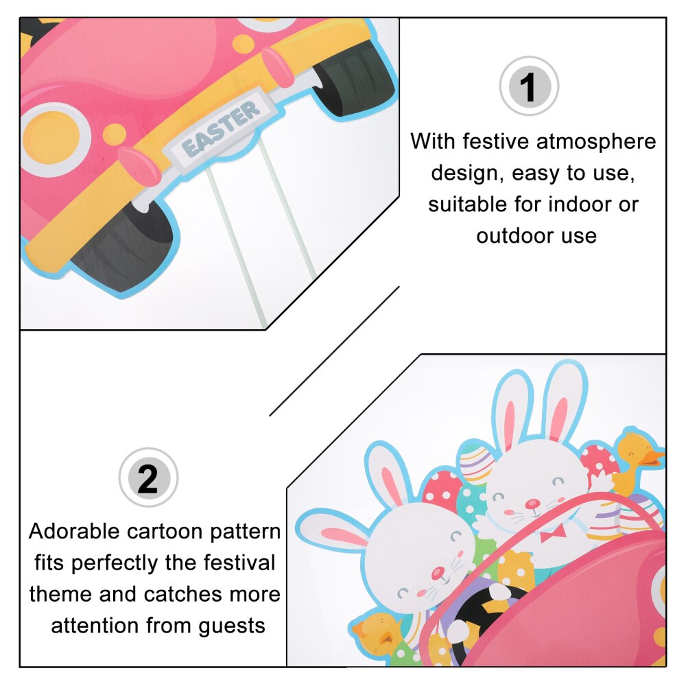 1pc Easter Party Garden Sign Outdoor Decoration Sign Easter Party Ornament