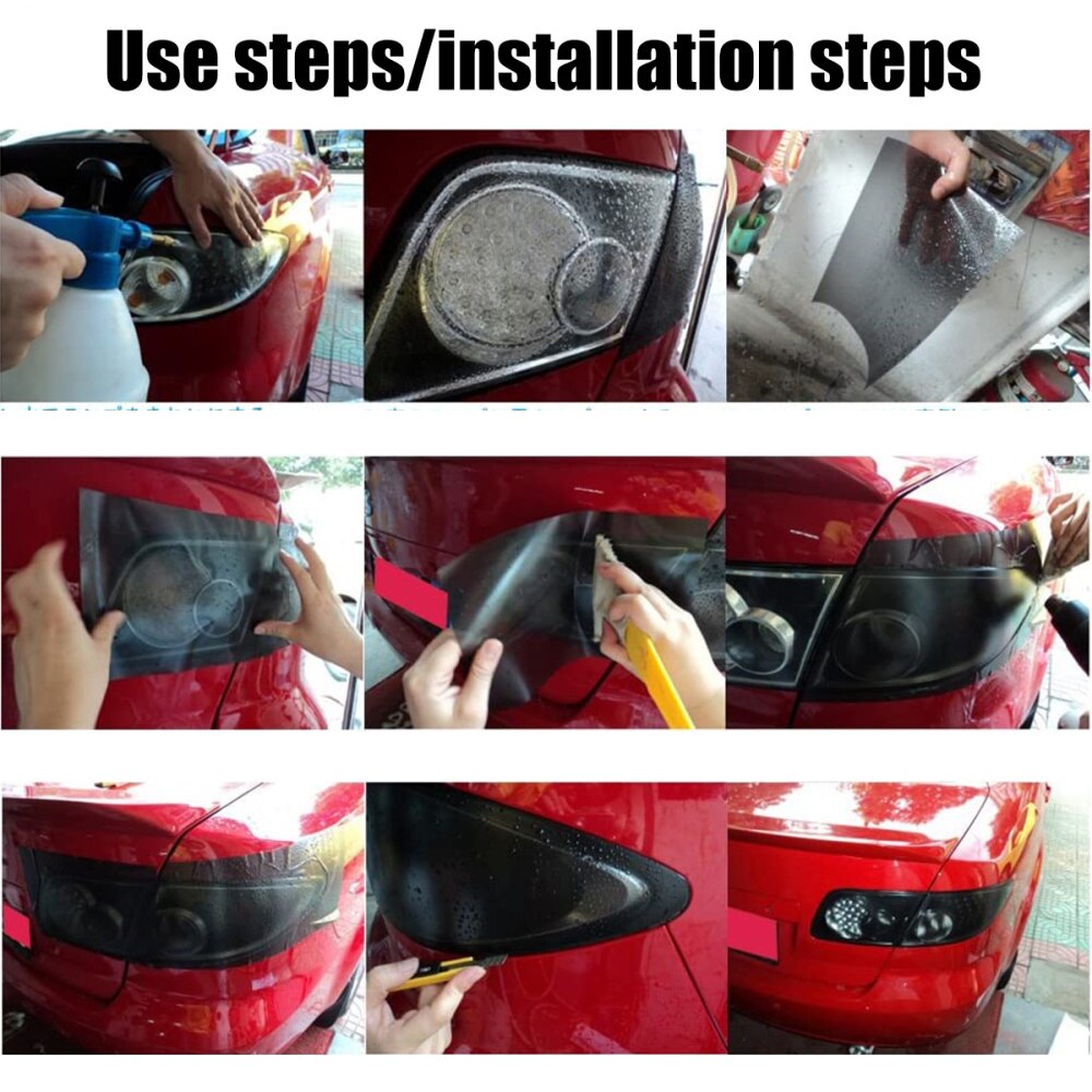 Self Adhesive Headlights Tail Lights Fog Lights Tint Vinyl Film Decorative Film