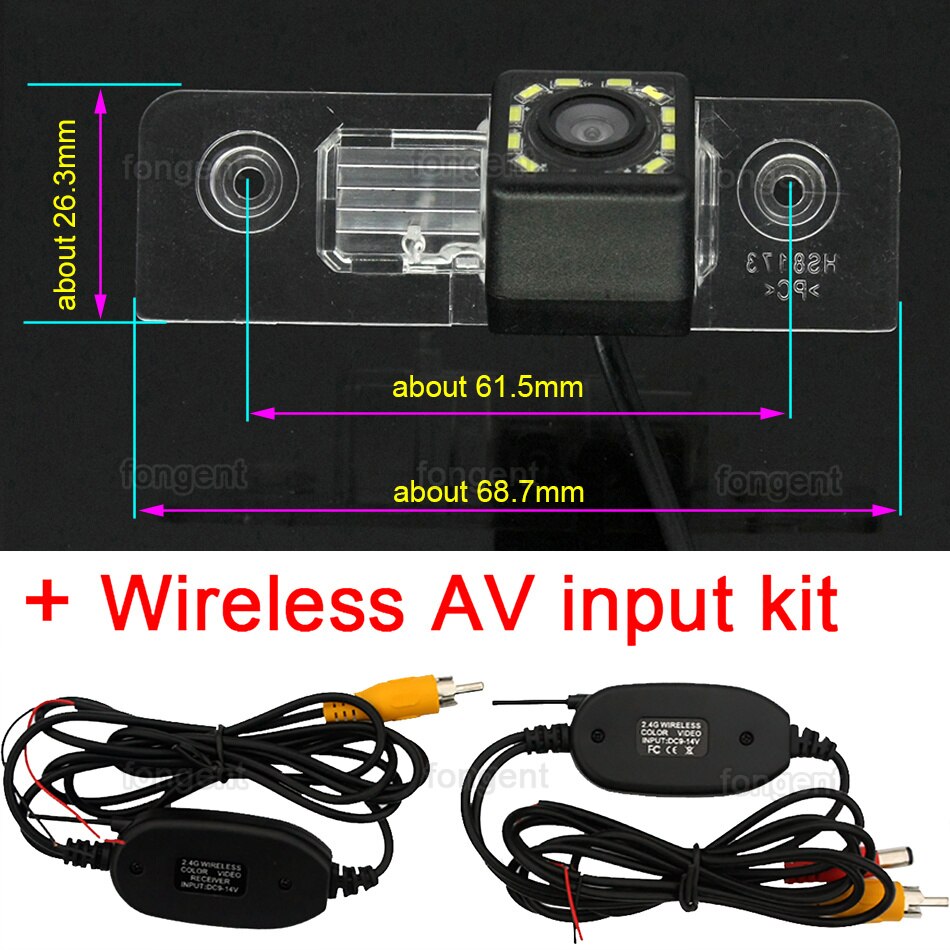 Rear View Backup Omkeren Parking Camera Voor Ford Fiesta St Klassieke Ikon 2002 2003 2004 2005 2006 2007 Auto accessoires: 12led Wireless