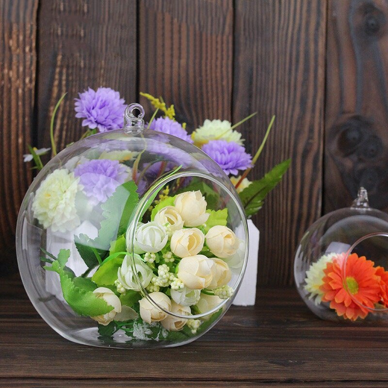 Hem trädgård hängande glaskula vas blomplanta kruka terrarium behållare fest bröllop dekor hängande dekoration mjj 88