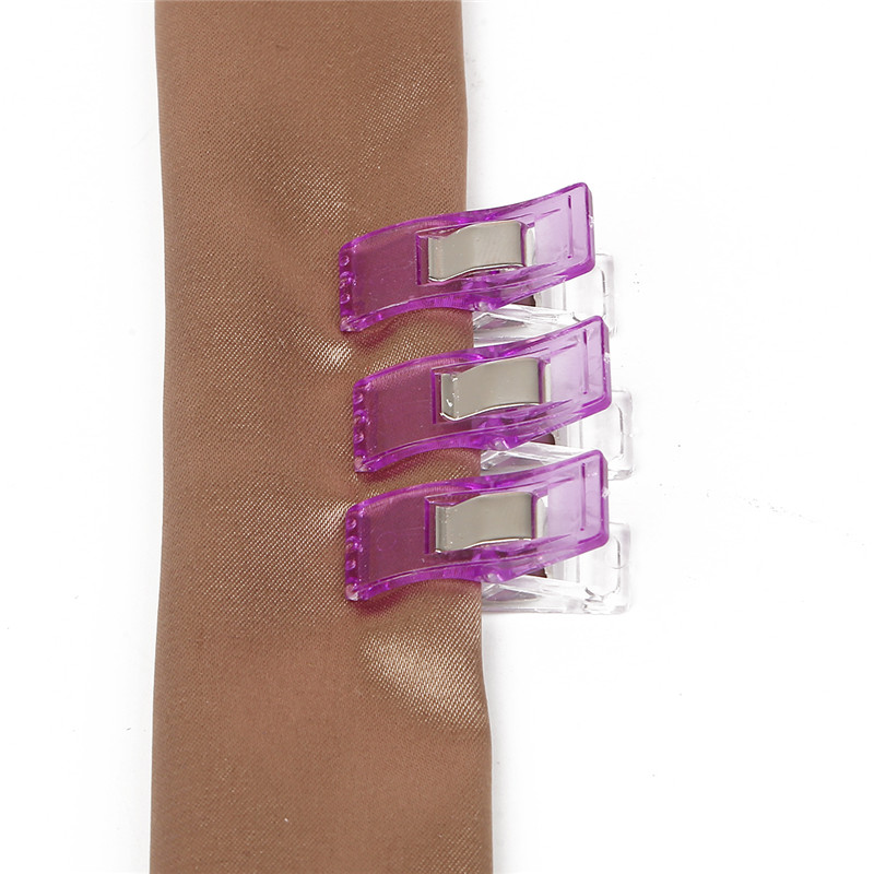 10 Uds. Pinzas de revestimiento para suelo Multicolor de plástico, pinzas de tela, herramientas de costura de retales y dobladillo, accesorios de costura: Purple