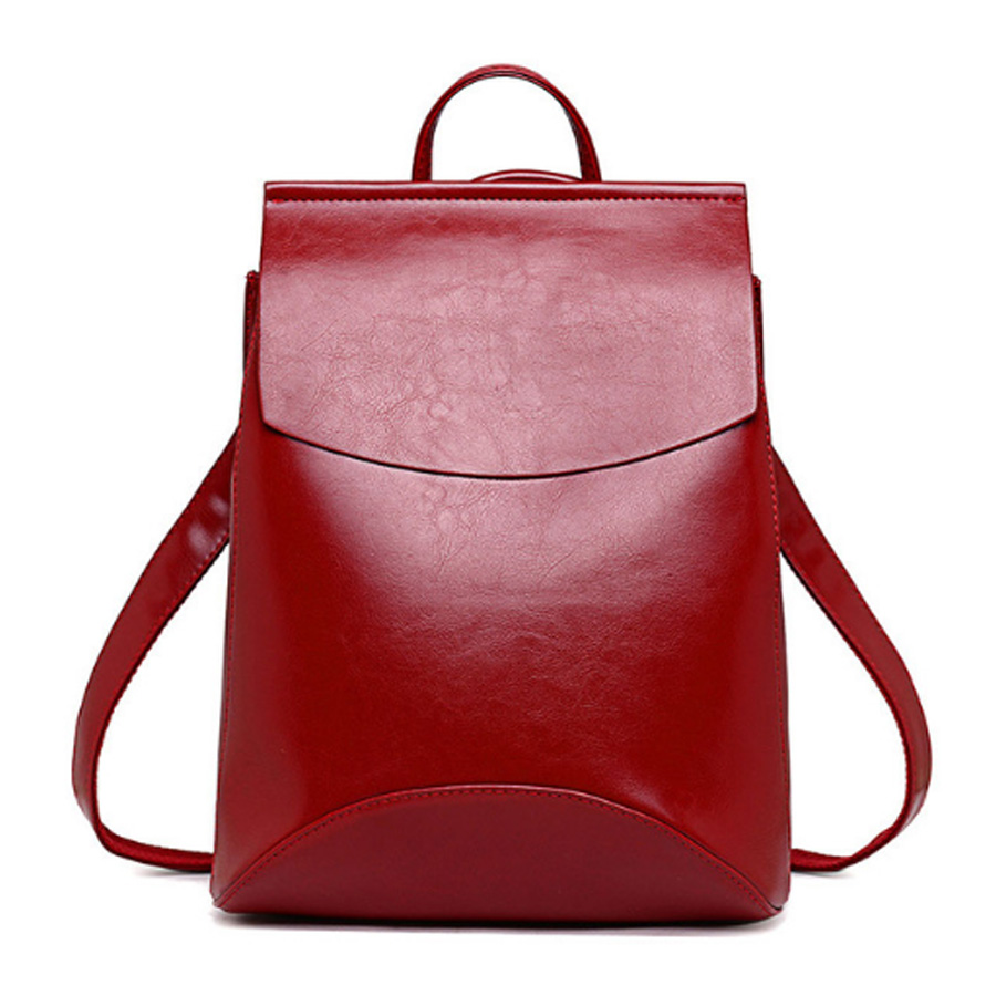 Hjphoebag Vrouwen Rugzakken Tiener Meisjes Schooltas Pu Mochila Rits Studenten Schouders Bag HJ-811: Burgundy