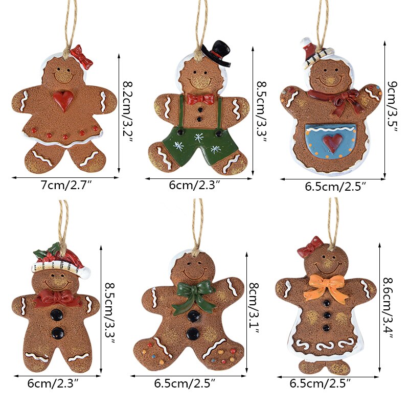 Gingerbread Man Hangers Kerstboom Ornamenten Zachte Hars Gingerbread Man Cookie Voor Thuis Xmas Jaar Party Opknoping Decor