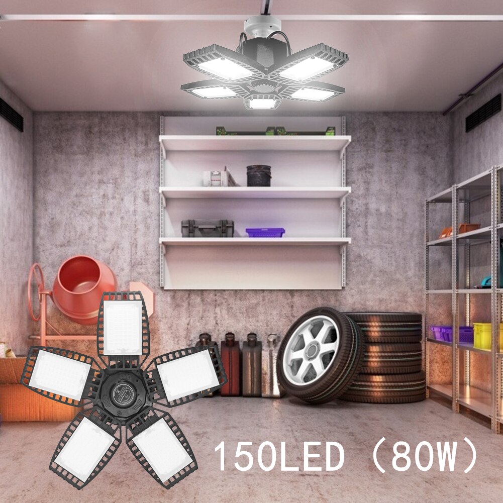 Led Lamp E27 Led Bulb 30/80/200W Lampada Led Light Bulb 220V Foldable Fan Blade Lights lighting for Living Room garage light