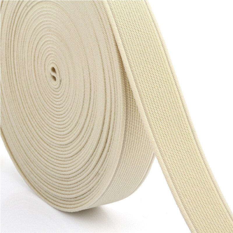 1.5cm kleuren gebreide elastische band diy knutselen dikkere schuine banden schoenen haarelastiek hoofdband jurk kant rand naaien kraagbanden: Beige