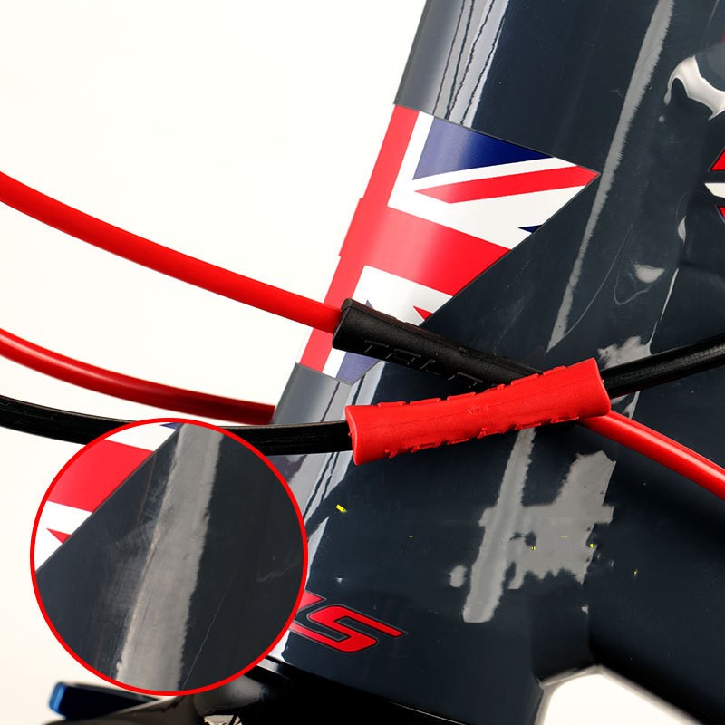 Fiets Mouw Verf Rubberen Kabel Beschermer Voor Pipe Line Brake Shift 1/2 Stuks 2 Kleuren Ultralight Mtb Frame beschermende Gidsen