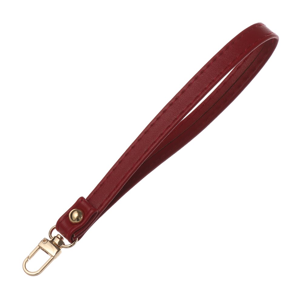 Waterproof PU Leather Wallet Strap Belt Portable Replaceable Handbag Metal Bag Wrist Strap Straps Key Belt: Wine Red