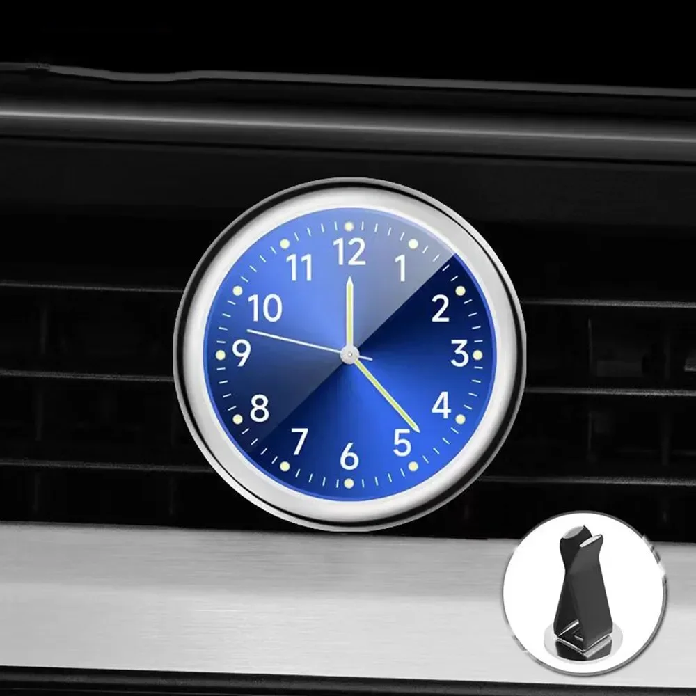 Waterdichte dashboardklok - quartz autoklok voor voertuigen en motorfietsen, universeel geschikt voor auto-accessoire met mini-tijdweergave: Blauw