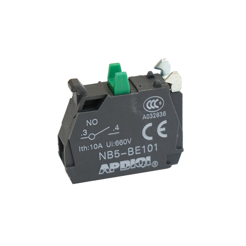 Bloc de Contact XB5 normalement ouvert et fermé, pièces de commutateur, NO vert NC rouge BE101 BE102 ZB5 APDIQI 22MM ZBEE-101 10 pièces: NO