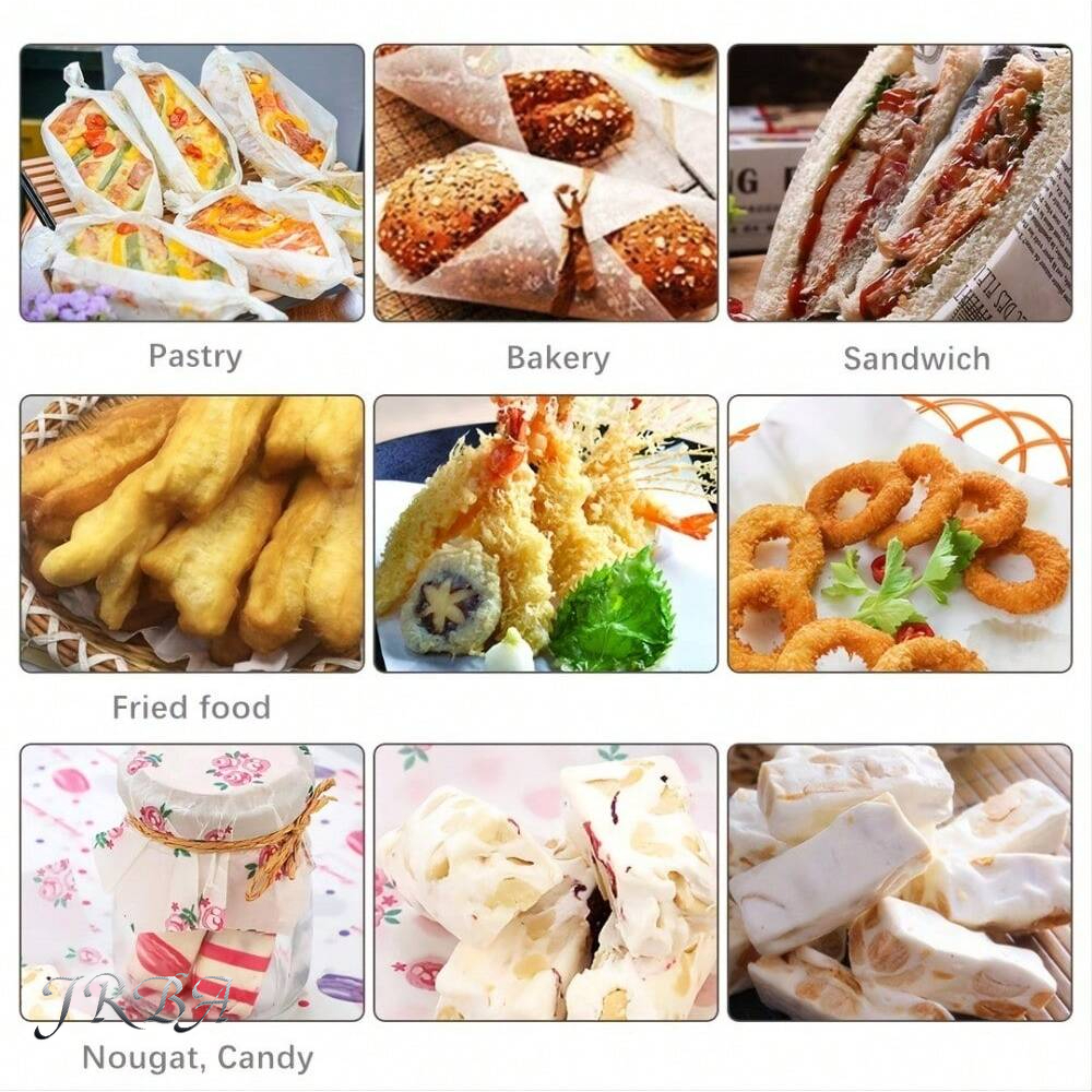 50 Stück Wachspapier, Lebensmittelverpackungspapier, fettdichtes Backseifen-Verpackungspapier, Sandwich, Hamburger, Lebensmittel, Süßigkeiten, fettdichtes Wachspapier