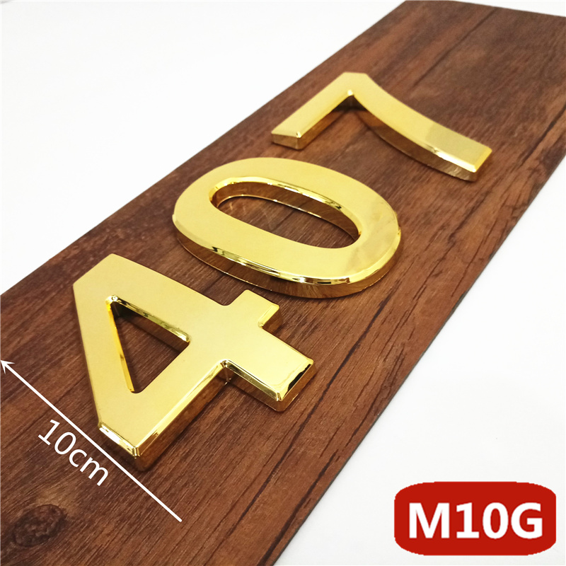 10cm 3D duży rozmiar nowoczesny dom numer drzwi hotelowe płyta adres domowy skrzynka pocztowa numery cyfry naklejki znak 0-9 złoty kolor