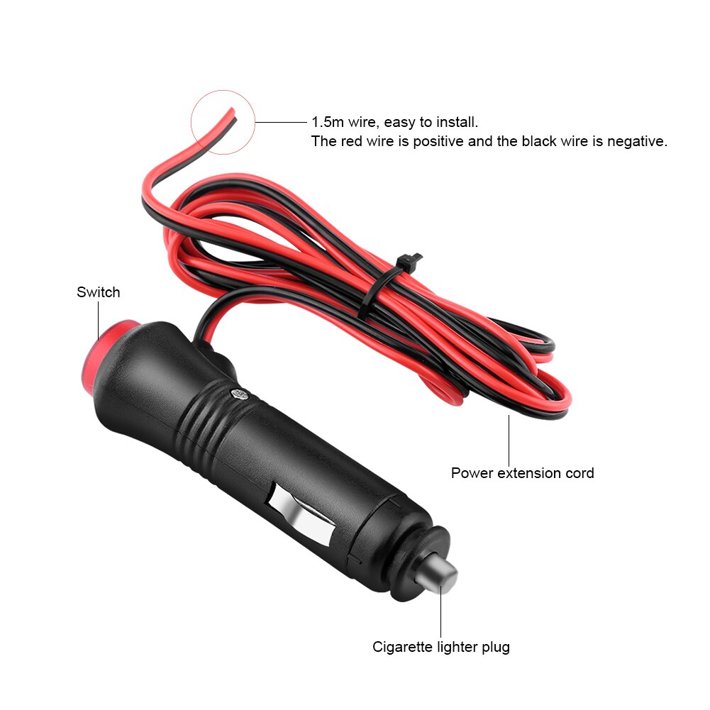 1.5m stikkontakt til stikkontakt til stikkontakt til han til bil til afbrudt sikring 12v-24v til tilslutning af bilens elektriske produkter