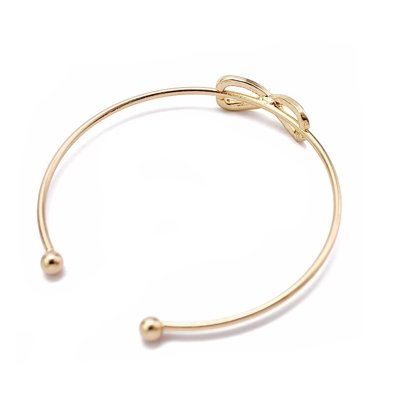Eenvoudige Infinity Manchet Bangle Voor Vrouwen Goud/Zilver Kleur mode-sieraden Crystal Rhinestone Boog Opening Bangles Armbanden