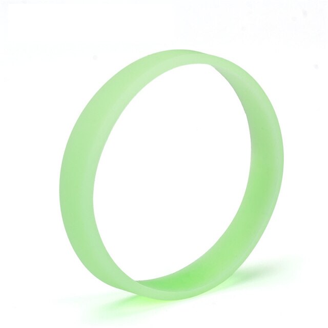 50pcs Glow in the Dark Power Silicone Bracelets Luminous Hologram Rubber wristband Men Women Teens Friendship Bangle: light green / adult 202x12x2 mm